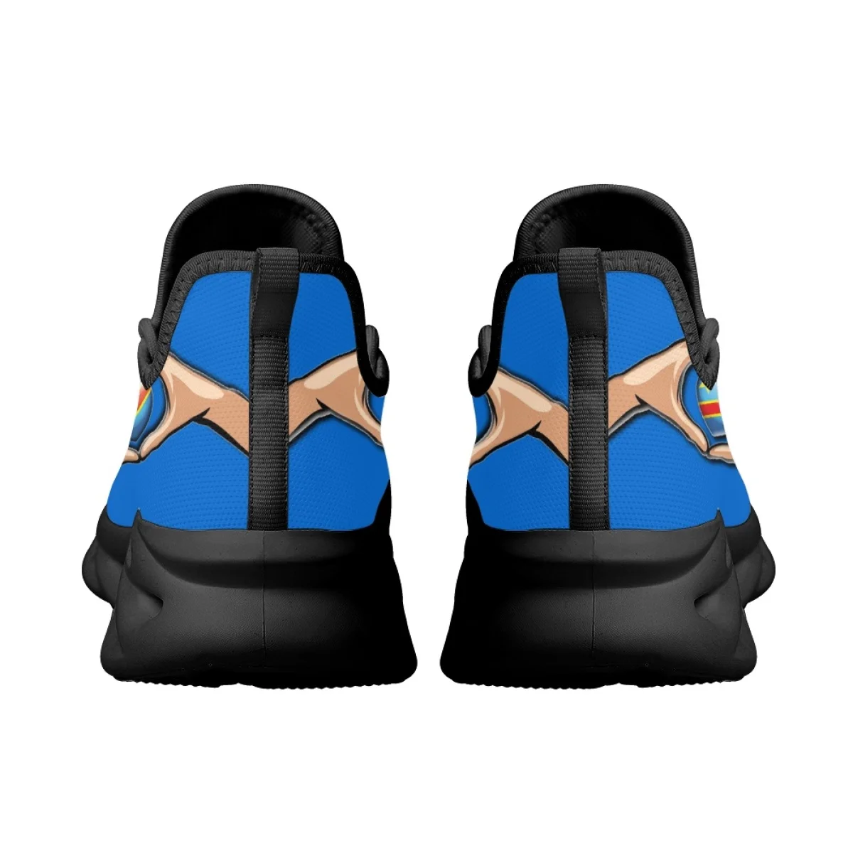 Beautiful Blue I Love Congo Women's Sneakers Jogging Fashion Round Toe Dirt Resistant Sport Shoes Personalized Design Footwear