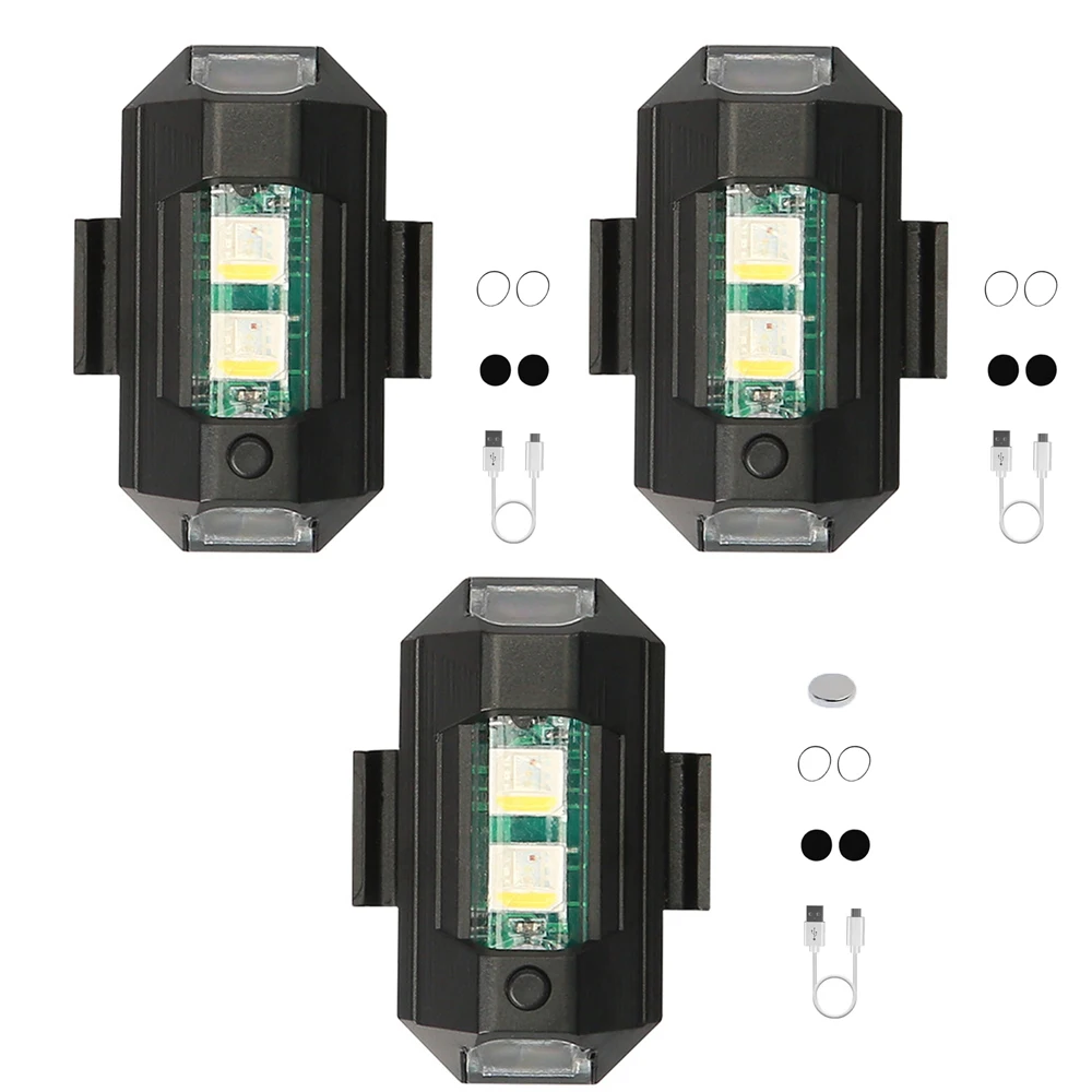 Universal Motorcycle Warning Light Magnet 7-Color Flashing Strobe Lamp Civil Aviation Mode
