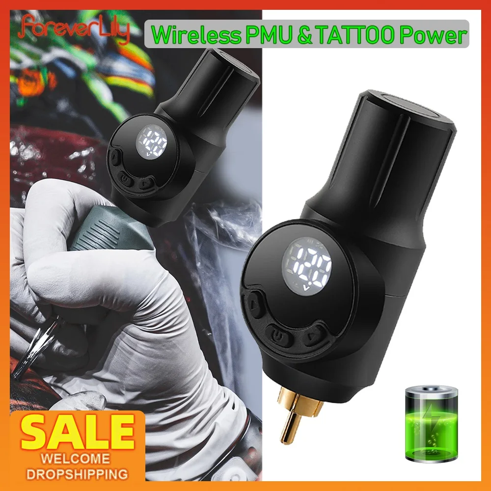 

Wireless Tattoo Power Supply 1500mAh For Semi-permanent PMU Pen RCA Jack TATTOO Power Accessories Quick Charge for Tattoo Pen