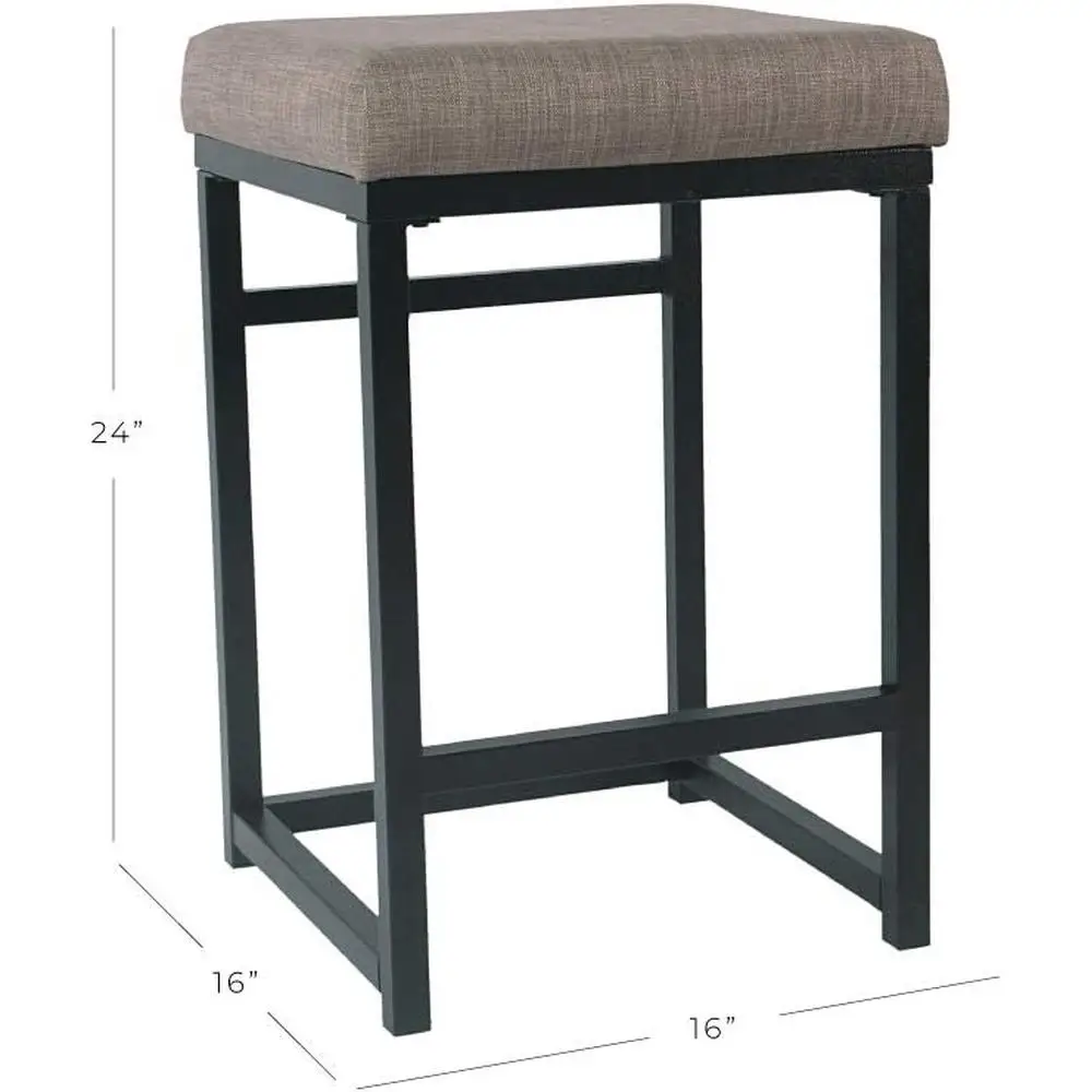 Modern Backless 24 Inch Counter Stool Metal Frame Kitchen Bar Stools Comfortable Furniture Dining Room Counter Height Decor