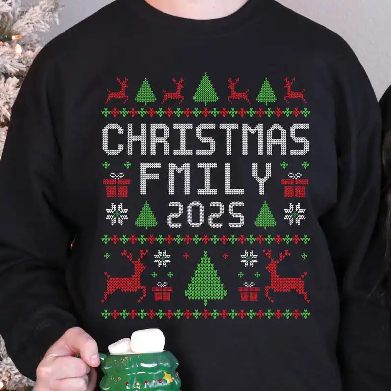 

Рождественские джемперы для мужчин, рождественский семейный свитер 2025 года, одинаковый уличный спортивный костюм в стиле ретро, мужская толстовка с капюшоном, зимняя с длинным рукавом