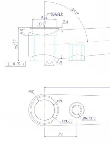 Manivelas Bmx de titânio com diâmetro de 22 mm e comprimento 48T 170 mm