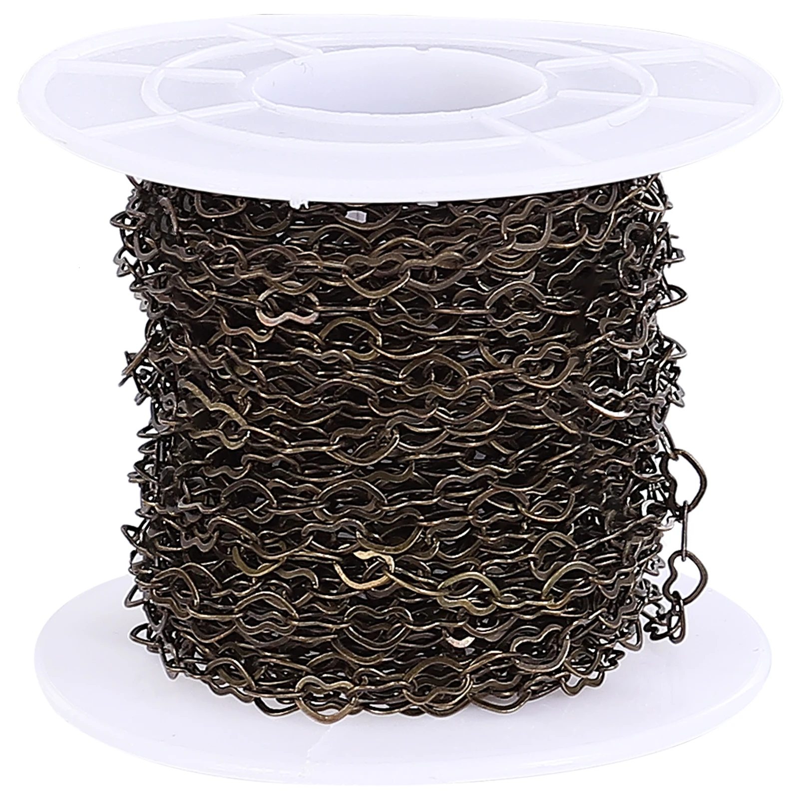 

1 Roll Heart Link Chain Copper Durable DIY Jewelry Making Chain Sweater Necklace Bracelet Craft Bulk Spool Birthday Gift