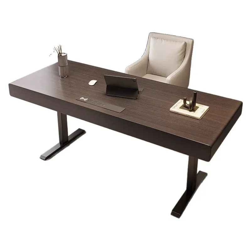 Minimalist intelligent electric lift desk Modern simple dual motor study solid wood computer work desk