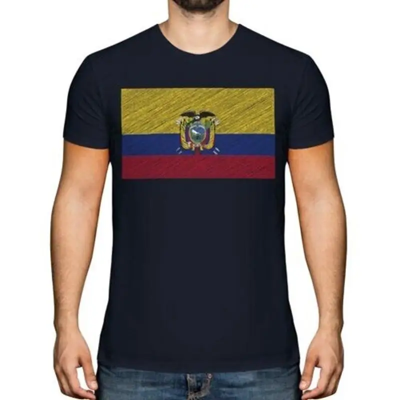 تي شيرت Ecuador Scribble Flagge Herren تي شيرت Ecuadorianischer Football