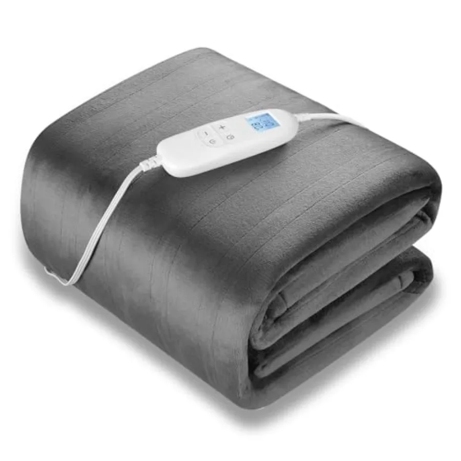 

Electric Heated Blanket Queen Size 84" x 90" 6 Heating Levels and 8h Auto Timer Full Body Fast Heating and Ultra Soft Flannel M