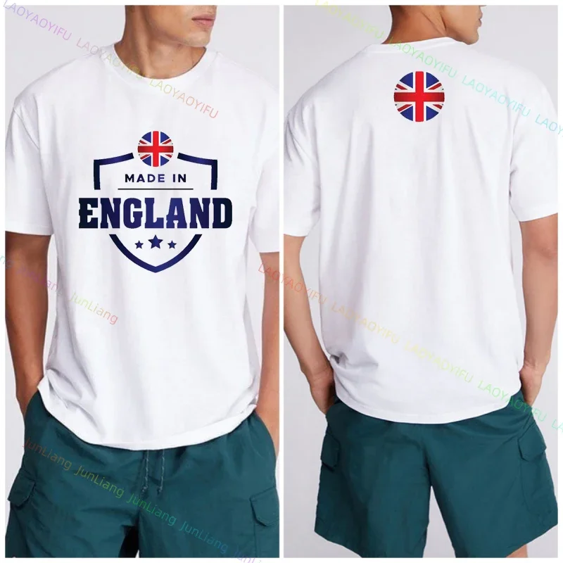 2024 Summer New Funny Shirt England Flag Badge Unisex Patriotism Graphic T Shirts Women's T-shirts Men T-shirt Short Sleeve Tee