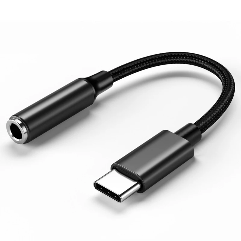 USB C to 3.5mm Auditory Cable, Braided and Flexible for Easy Connection and Control Multiple Function 24BB