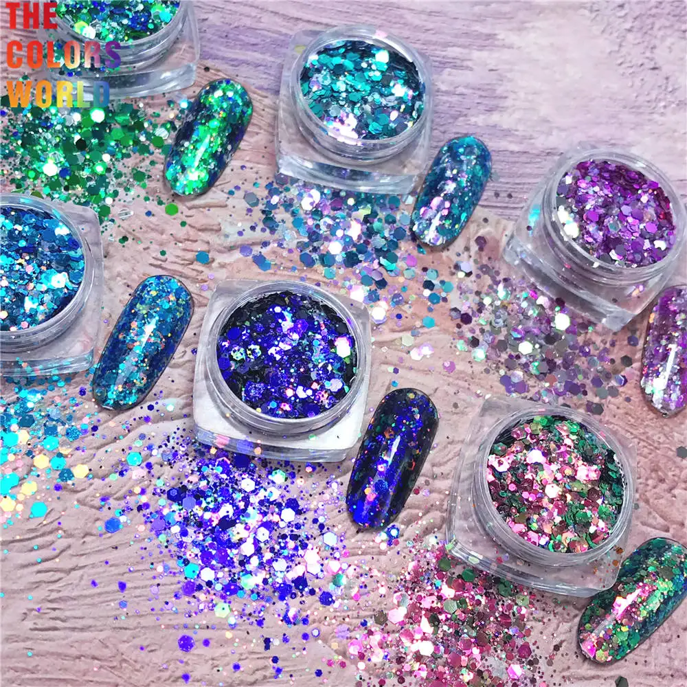 

TCT-395 Chameleon Rainbow Shift Color Chunky Nails Glitter Nail Decoration Makeup Tumbler Handwork Crafts Festival Accessories