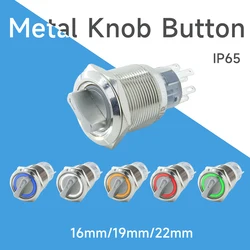 16mm 19mm 22mm Metal Knob button Switch on off power LED light Waterproof Flat circular 2 way 3 way 3v 6v 12v 24v 110v 220v ip65