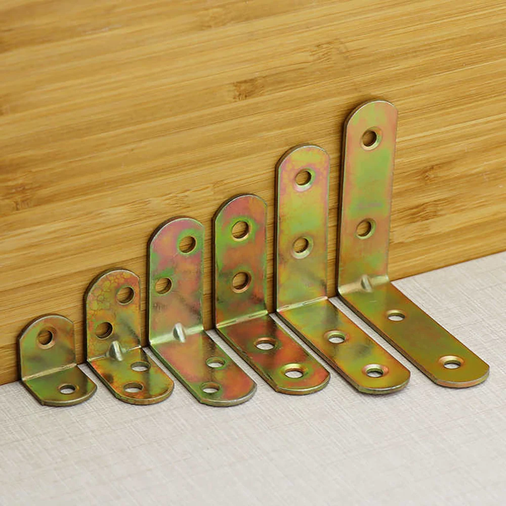 Iron Corner Code T/L/Straight Corner Code Fixed Bracket Connector For Board Support Furniture Bed Frame Cabinet Support