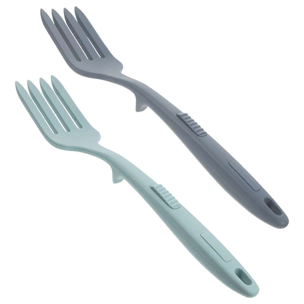 

2pcs Silicone Cooking Forks Kitchen Stir Mix Forks Baking Utensil Mixing Ingredients Crushing Stirring Watermelon Pasta Sausage