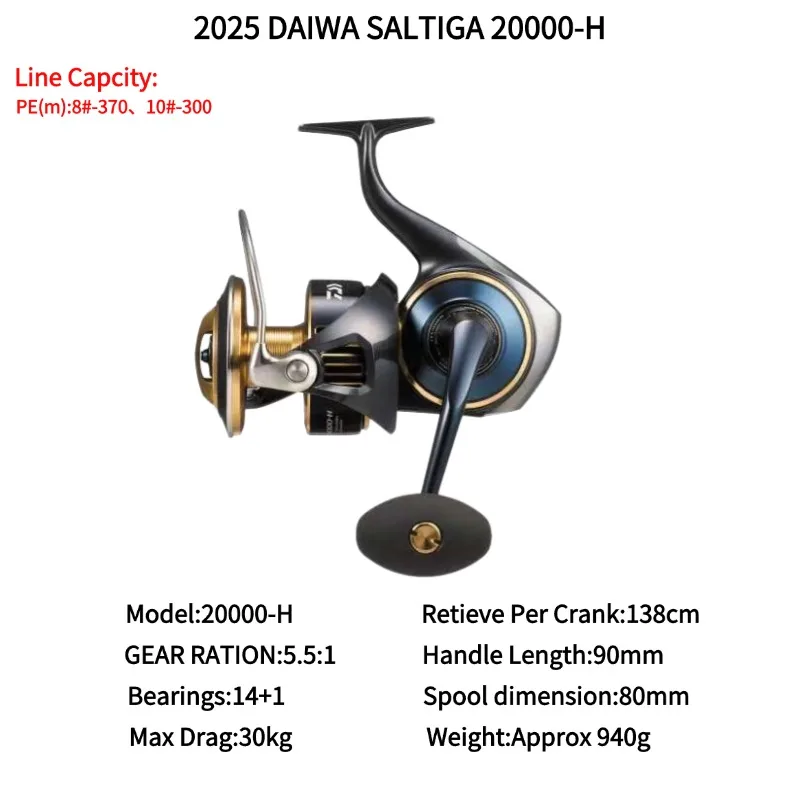 2025 DAIWA SALTIGA 8000P 8000H 10000P 10000H 14000P 14000XH 18000H