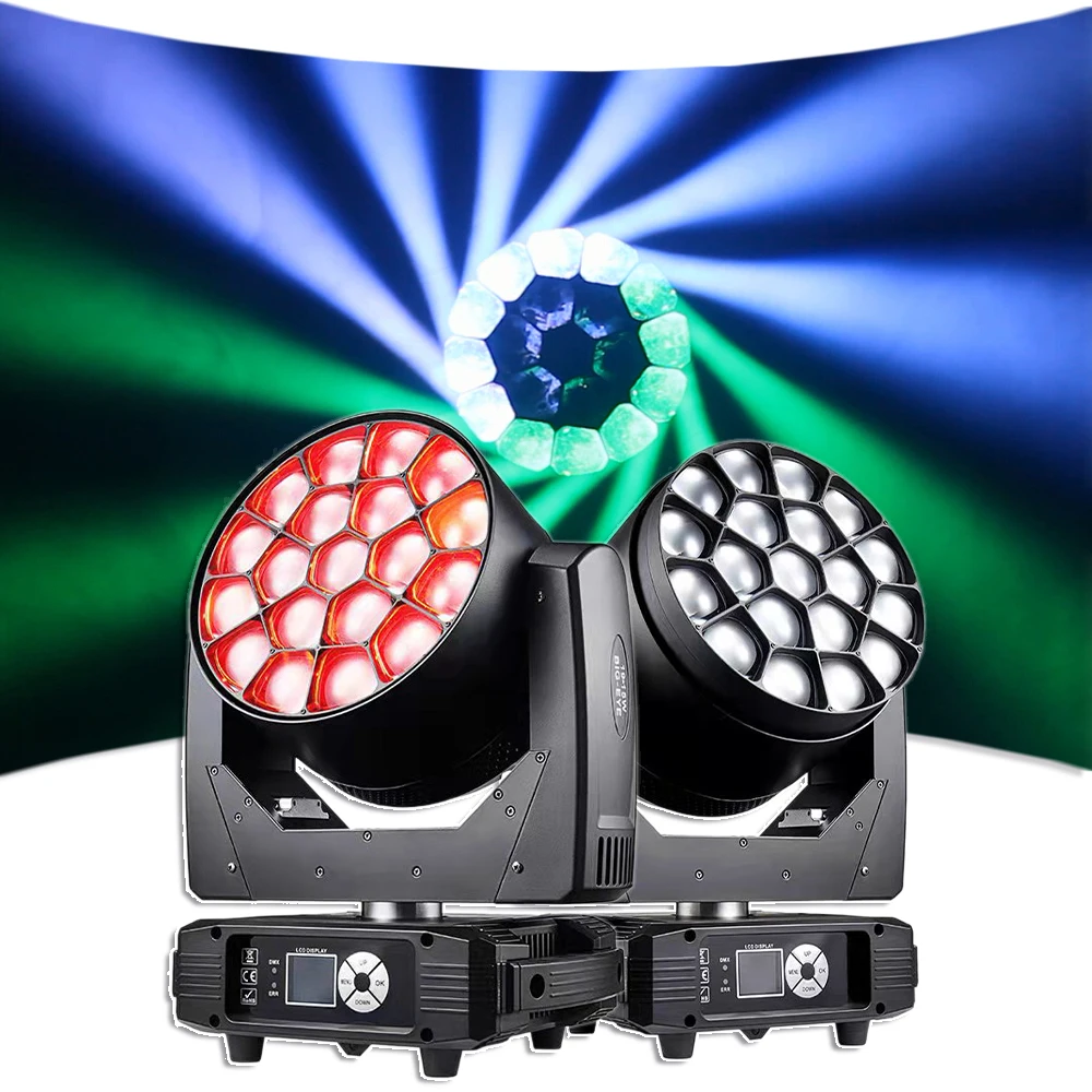 Classic Lrye Bee eye Zoom Wash Moving Head DMX Light 19X20W RGBW Disco LED Beam Good Quality For DJ Party Show Event