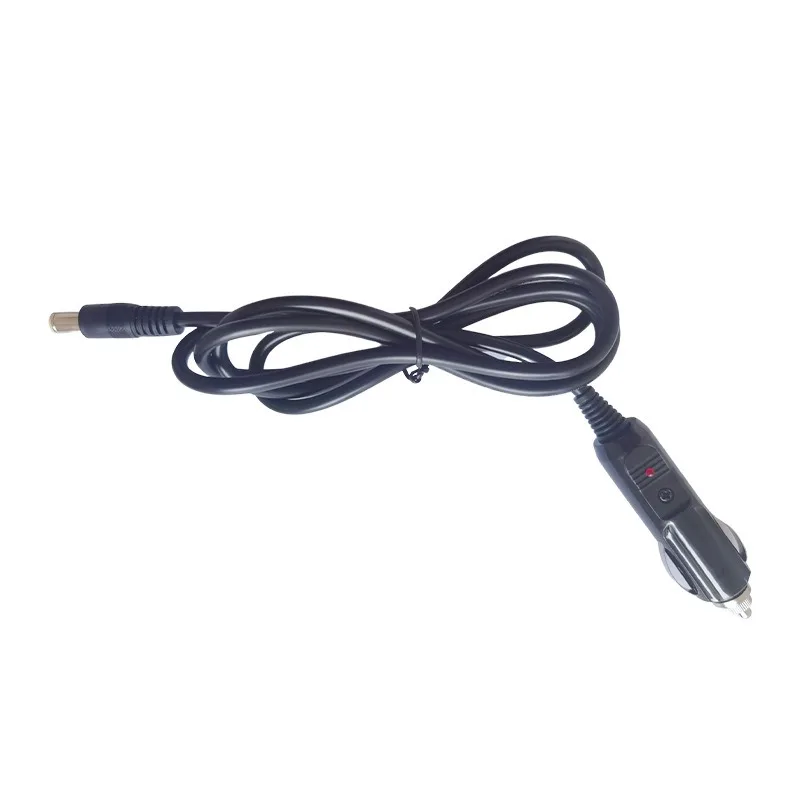 Car Cigarette Lighter 5.5*2.1mm Plug Cigar Power Connector Fused With Light LED With 1.5m Wire Cable End Caps