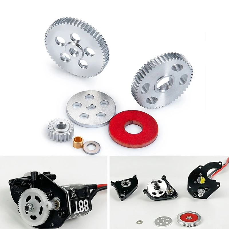 Metall Getriebe Getriebe Box Getriebe Set 19T 51T 55T Für Axial SCX24 90081 AXI00002 1/24 RC Crawler auto Upgrade Teile