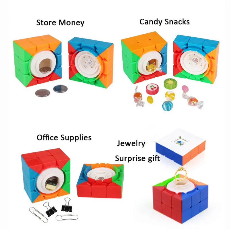 Magic Speed Cube Diversion Safe Hidden Secret scomparto Stash Box Secret Hideout Storage Gift cubo di Rubik Safe
