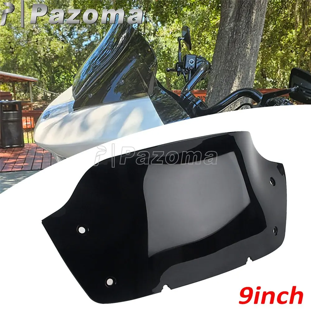 غطاء منحرف الرياح للزجاج الأمامي مقاس 9 بوصة للزجاج الأمامي للدراجات النارية Harley Touring Street Glide FLHX 2024 2025 ABS بلاستيك