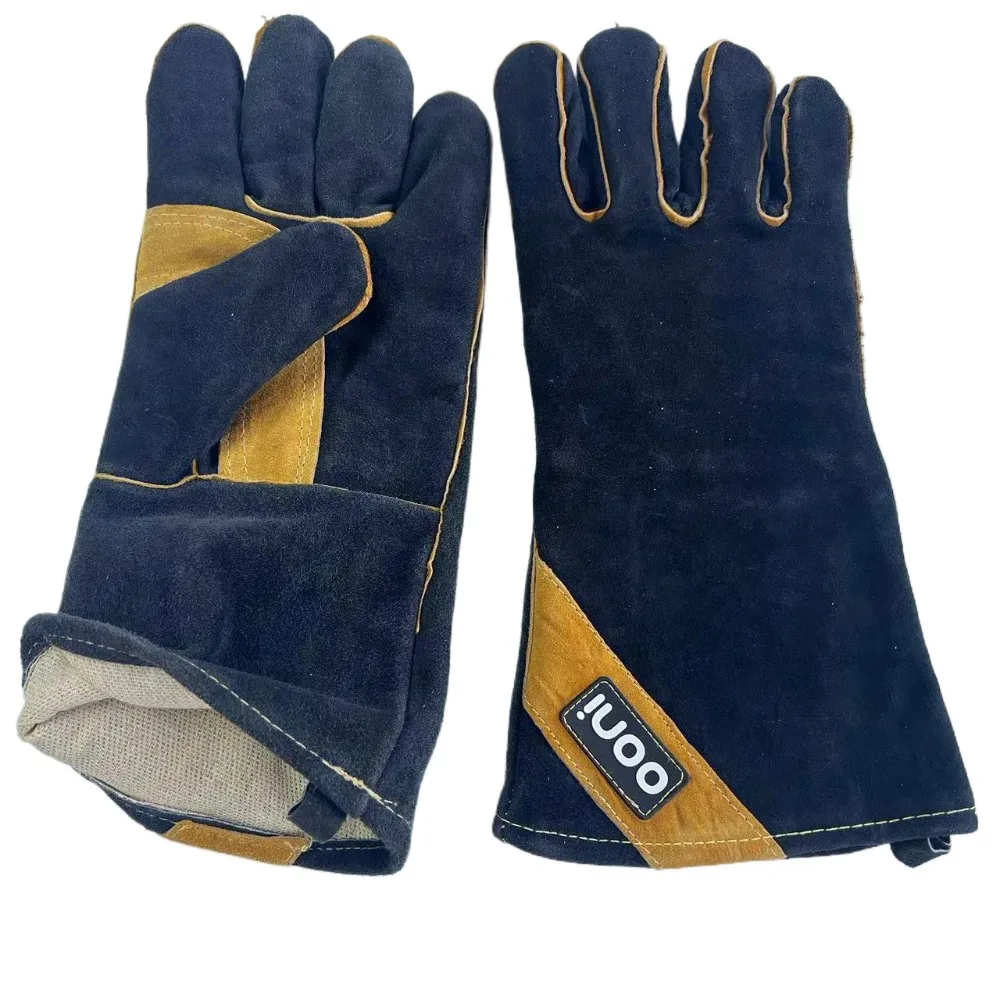 

14 Inch Men Work Gloves Soft Cowhide Driver Hunting Driving Farm Garden Welding Security Protection Safety Mechanic Glove