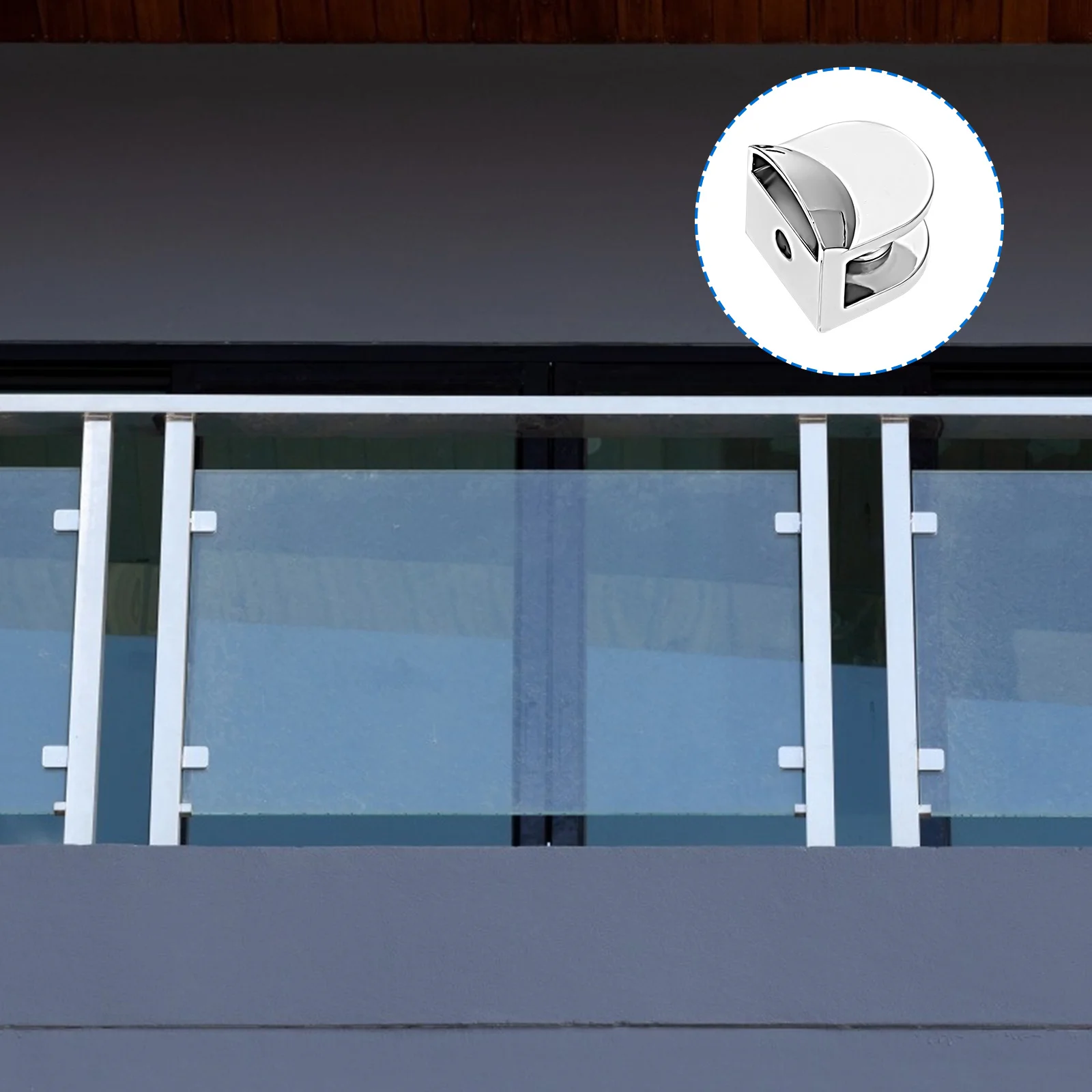 

8Pcs Glass Clamp Brackets Zinc Alloy Adjustable for 10Mm Thickness Shelf Mounting Display Cabinet Bathroom Wine Rack Fixing