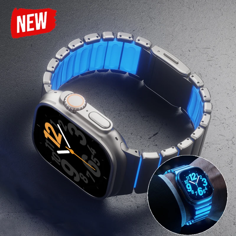 �y�Z�[�����zApple Watch Ultra 3/2 49mm�A�V���[�Y11�A10�A46mm�AiWatch 9�A8�A7�A45mm�ASE3�A44mm�Ή� �����`�^���X�g���b�v ���^���o���h �V���R���}�O�l�b�g��