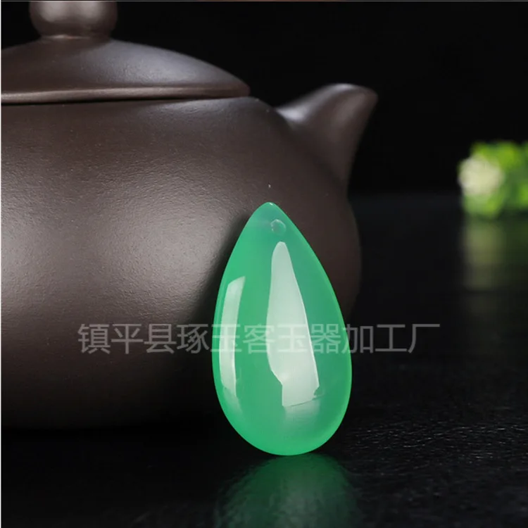 

Ледяной халцедон, агат, капля воды, нефритовый кулон для мужчин и женщин, нефритовый нефритовый кулон в виде капли воды