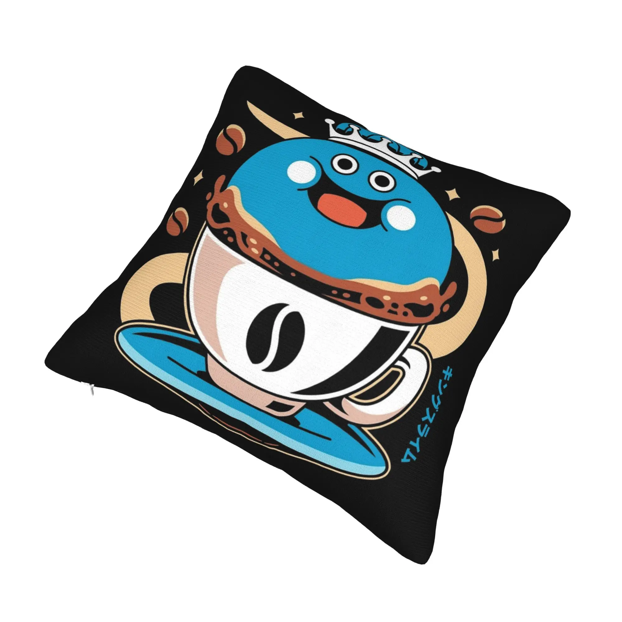 Erdrea Slime Coffee Dragon Quest Pillowcase Soft Polyester Cushion Cover Decoration  Throw Pillow Case Cover Home Square 45*45cm