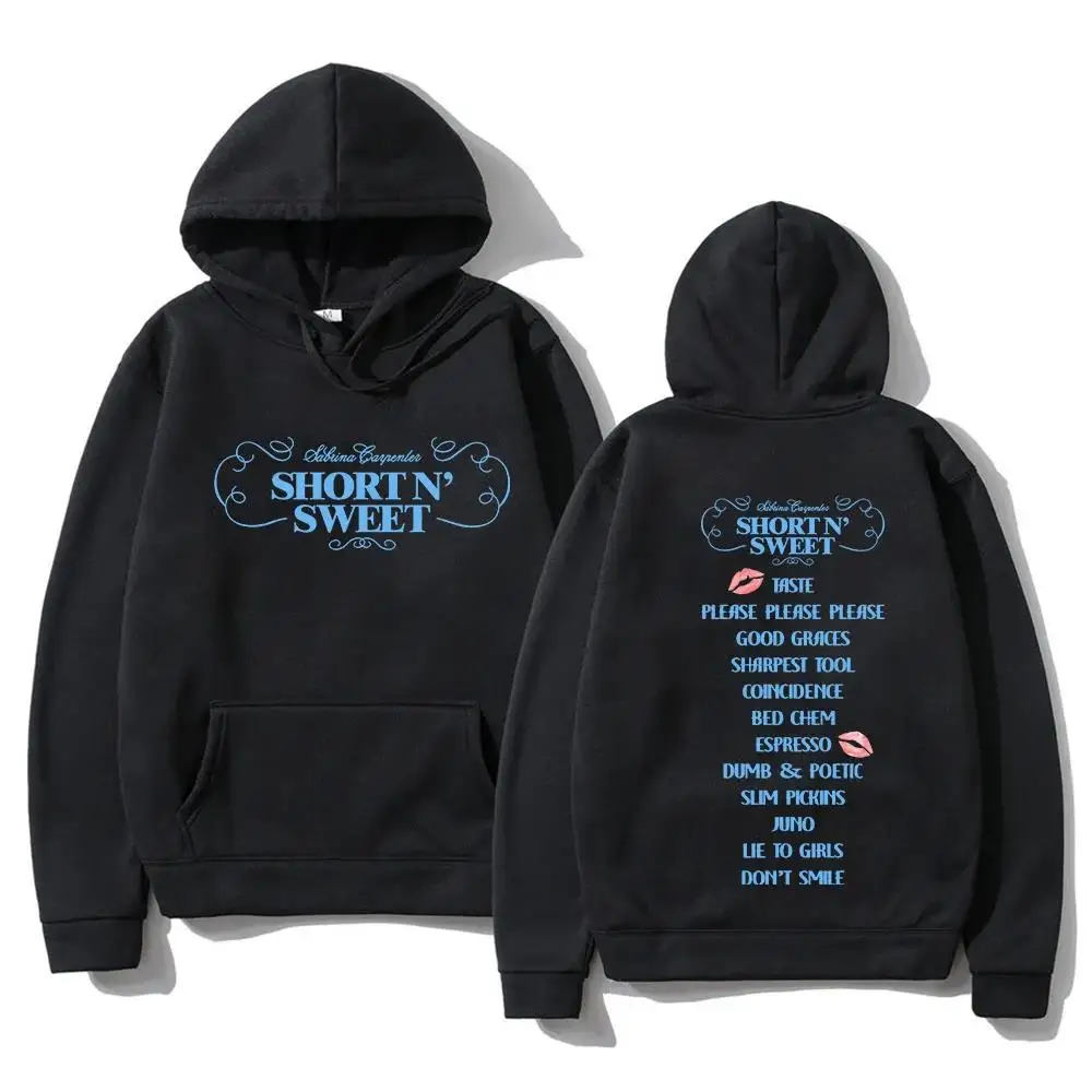 Sabrina Carpenter Short \'N Sweet Tour 2024 Hoodie Men Women Fashion Hip Hop Pullovers Sweatshirts Winter Casual Fleece Hoodies