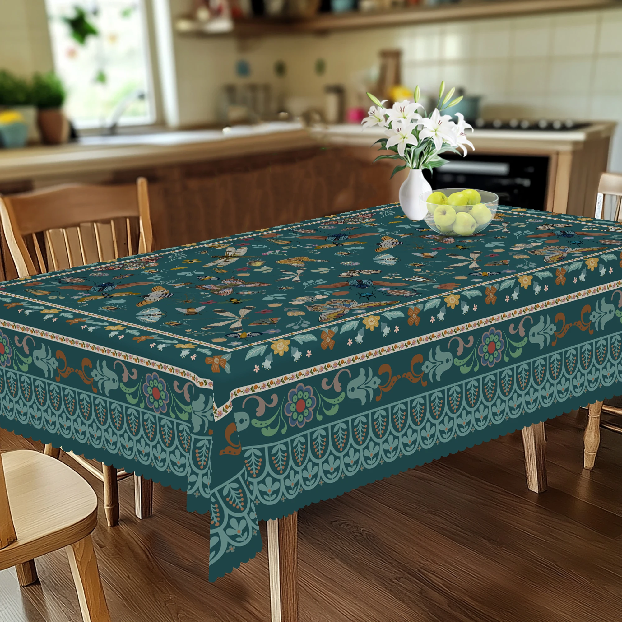 Vintage Bohemian Style Tablecl - đánh giá và giá Coffee Tea Green