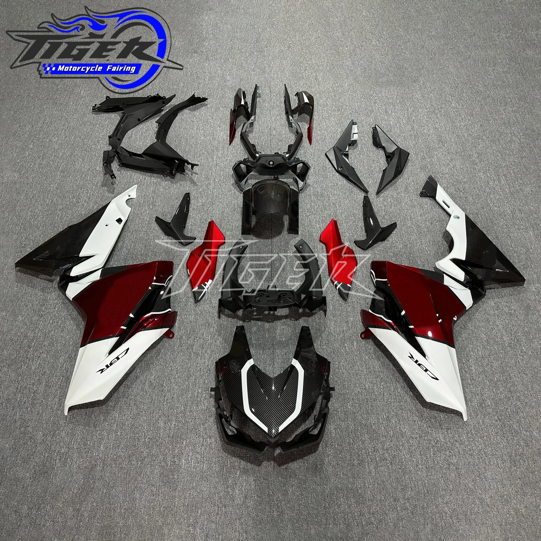 ABS Bodywork Pre Drilled Fairing Kit For Honda CBR500R 2019 2020 2021 2022 2023 Carbon Fiber Printed 19 20 22 23