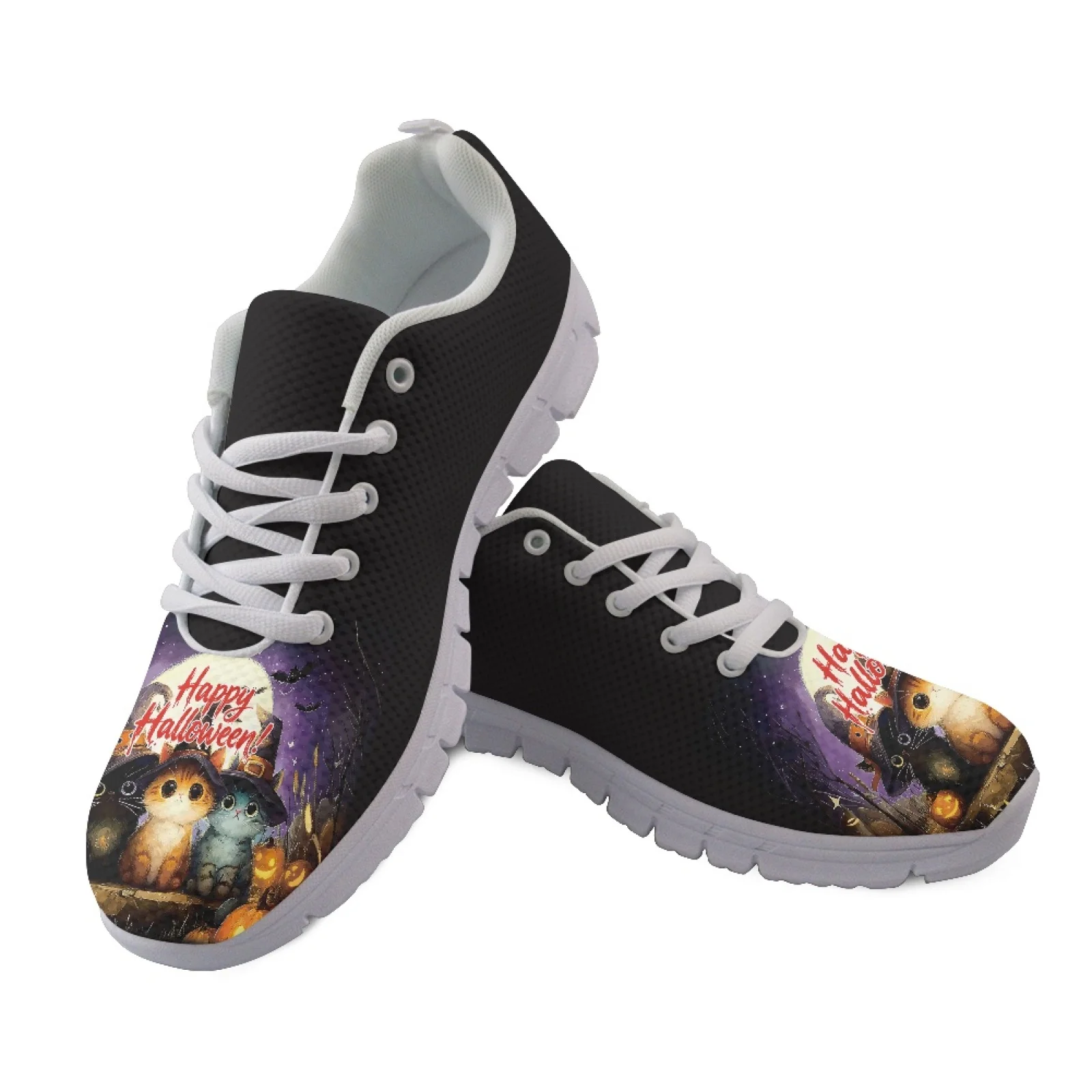 Coloranimal Ghost Pattern Womens Athletic Walking Sneakers Low Top Casual Women Tennis Shoes for Jogging