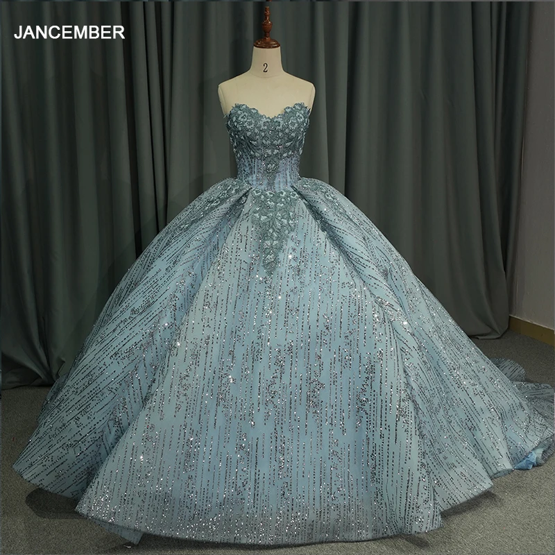 Jancember 2024 Summer New Prom Dress Classic Grey Blue Quinceanera Dresses Ball Gownbirthday Party Dress vestido de 15 años