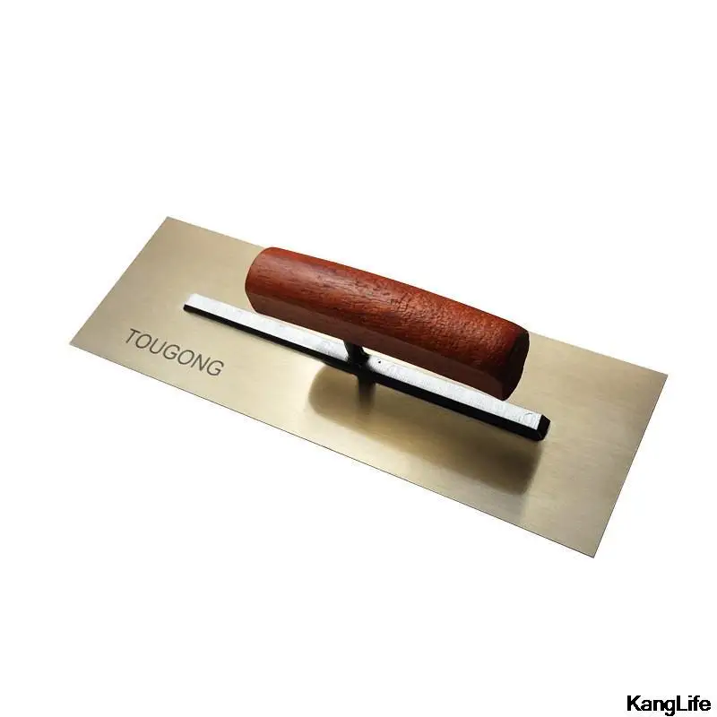 Mud Plate Flat Trowel High Carbon Steel Trowel Bricklayer Square Wooden Handle Trowel Wood Handle Gauging Wall Plastering Knife