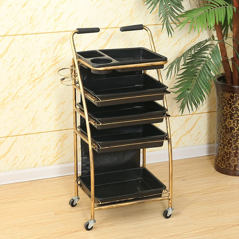 Professional Salon Trolley Beauty Hairdressing Cart with Wheels Mobile Storage Organizer Hairdressing Tools Storage Cart