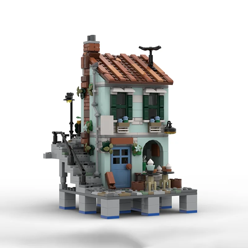 Stadt Street View Moc Bausteine Modulare Kleine Bäckerei Modell Technologie Modulare Blöcke Weihnachten DIY Spielzeug Bau Geschenke