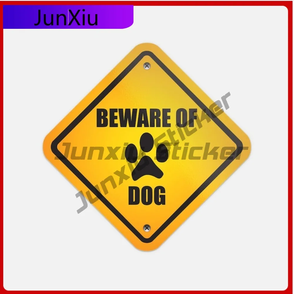 Beware Of Dog Warning Sign For Angry Dog Car Vinyl Sticker Bumper Windows Windshield Waterproof Decal Styling Scratch-proof Acce