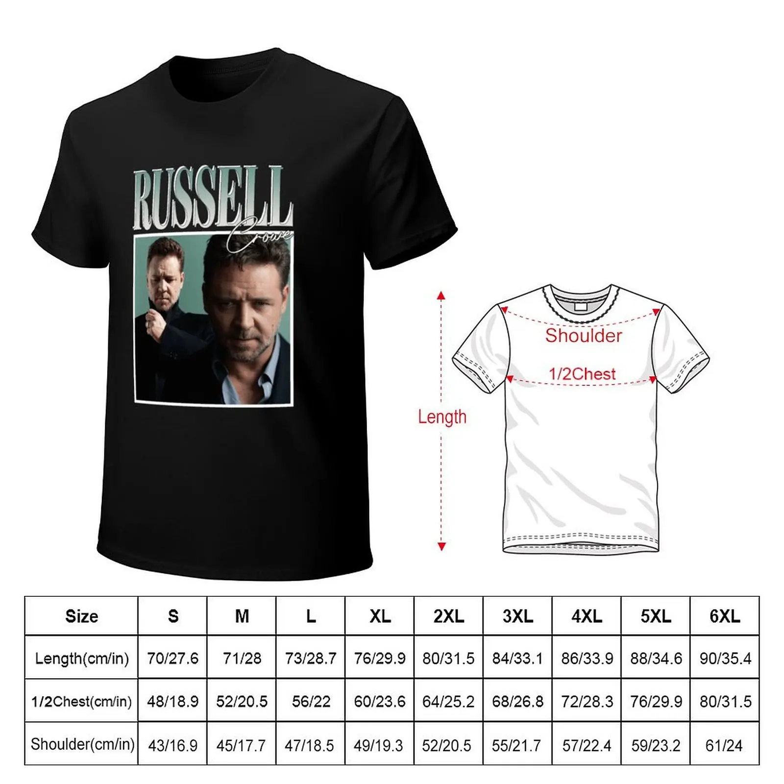 Russell crowe T-Shirt Big Size Loose Fit Tee Shirt