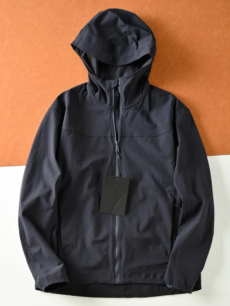

Lightweight Waterproof Men's Spring Autumn Climbing Jaet Hooded Faion Urban Sle Loose Fit Modern Windbreaker Coat