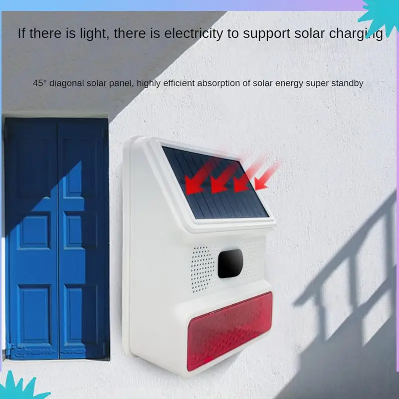 ABZW اللاسلكية الشمسية ستروب إنذار ضوء الصوت فلاش في الهواء الطلق إنذار صفارة الإنذار ل 433Mhz واي فاي GSM نظام إنذار للمنزل والمزرعة