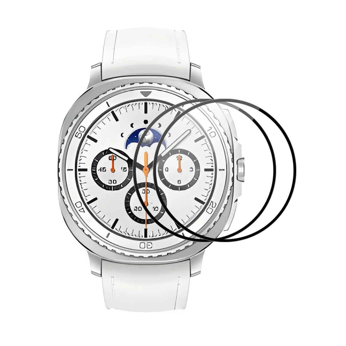 

Для Samsung Galaxy Watch8 Classic 46 мм 2 шт. Защитная пленка для экрана 3D изогнутый ПК + ультра прозрачная пленка PMMA - черный