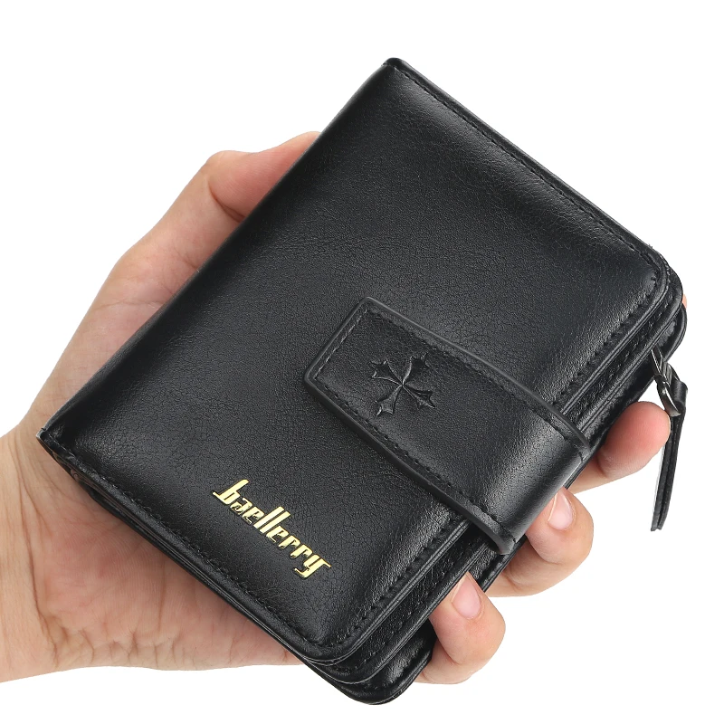 Trendige Herren-Geldbörse mit Schnalle, kurze Geldbörse im schlichten Street-Style, modisches Herren-Accessoire mit mehreren Kartenfächern, multifunktionale Herren-Geldbörse mit großem Fassungsvermögen. – Detail 10