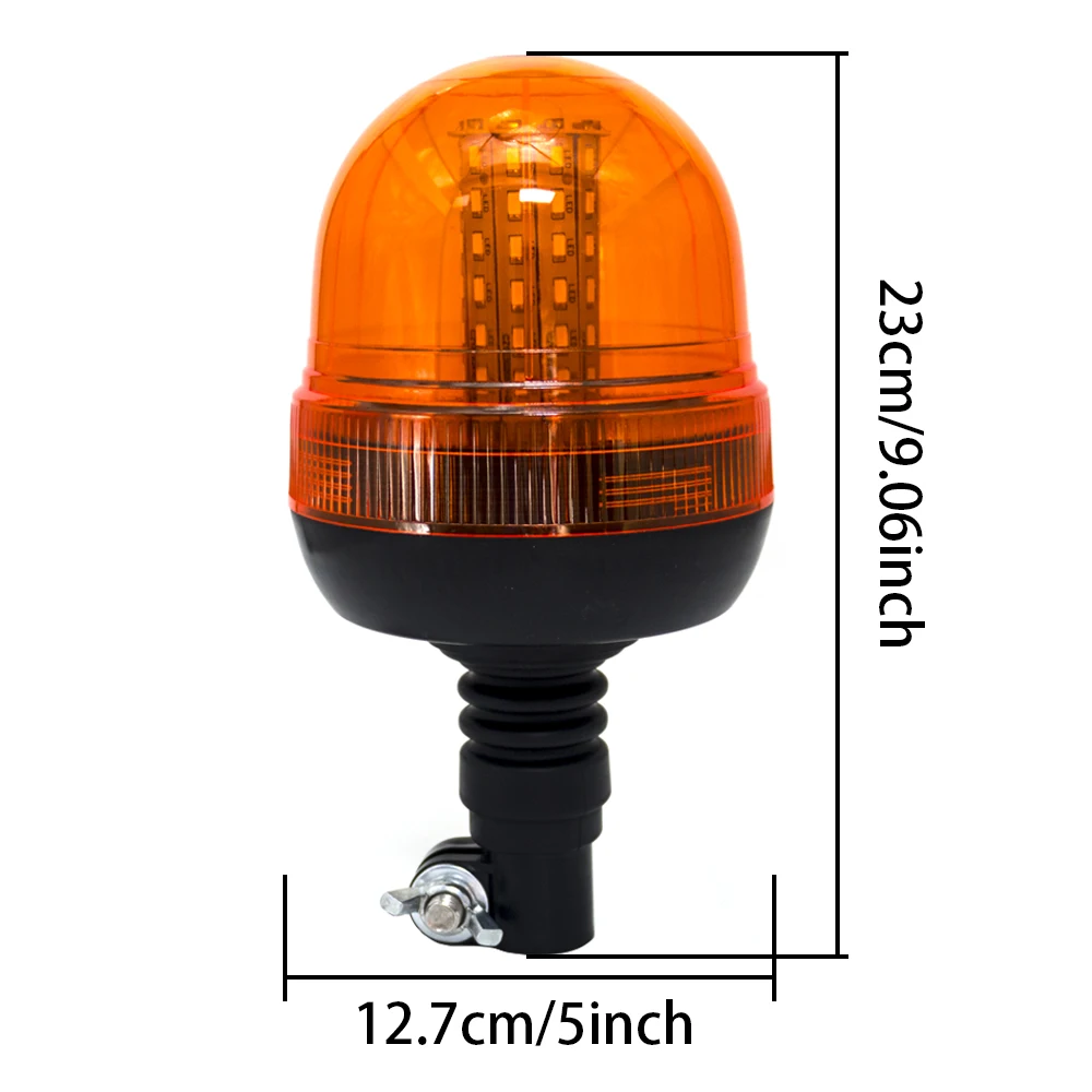 1x 12V 24V 60 LED Amber Flashing Warning Agricultural machinery light Strobe Lights Beacon Truck Car Signal Lamp Waterproof IP65