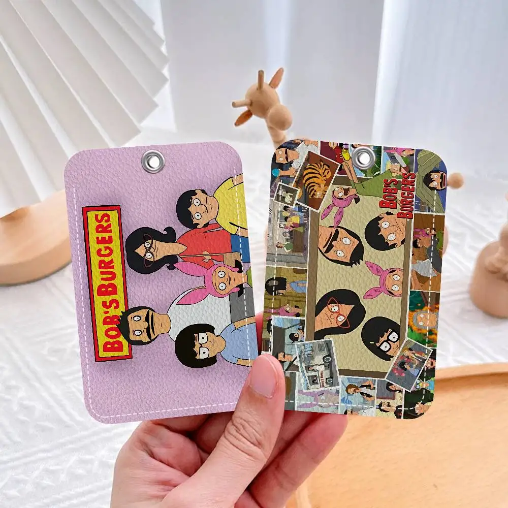 B-Bobs B-Burgers Anime Holder Keychain With Keychain For Access Card Bus Pass & Card Credit ID Bank Card Protective Case