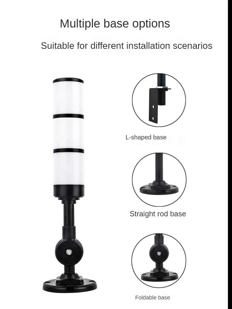 عالية الجودة الأسود الألومنيوم متعدد الطبقات 3 ألوان 24 فولت LED مصباح تحذير للآلات الصناعية السلامة طوي إشارة برج الخفيفة #3