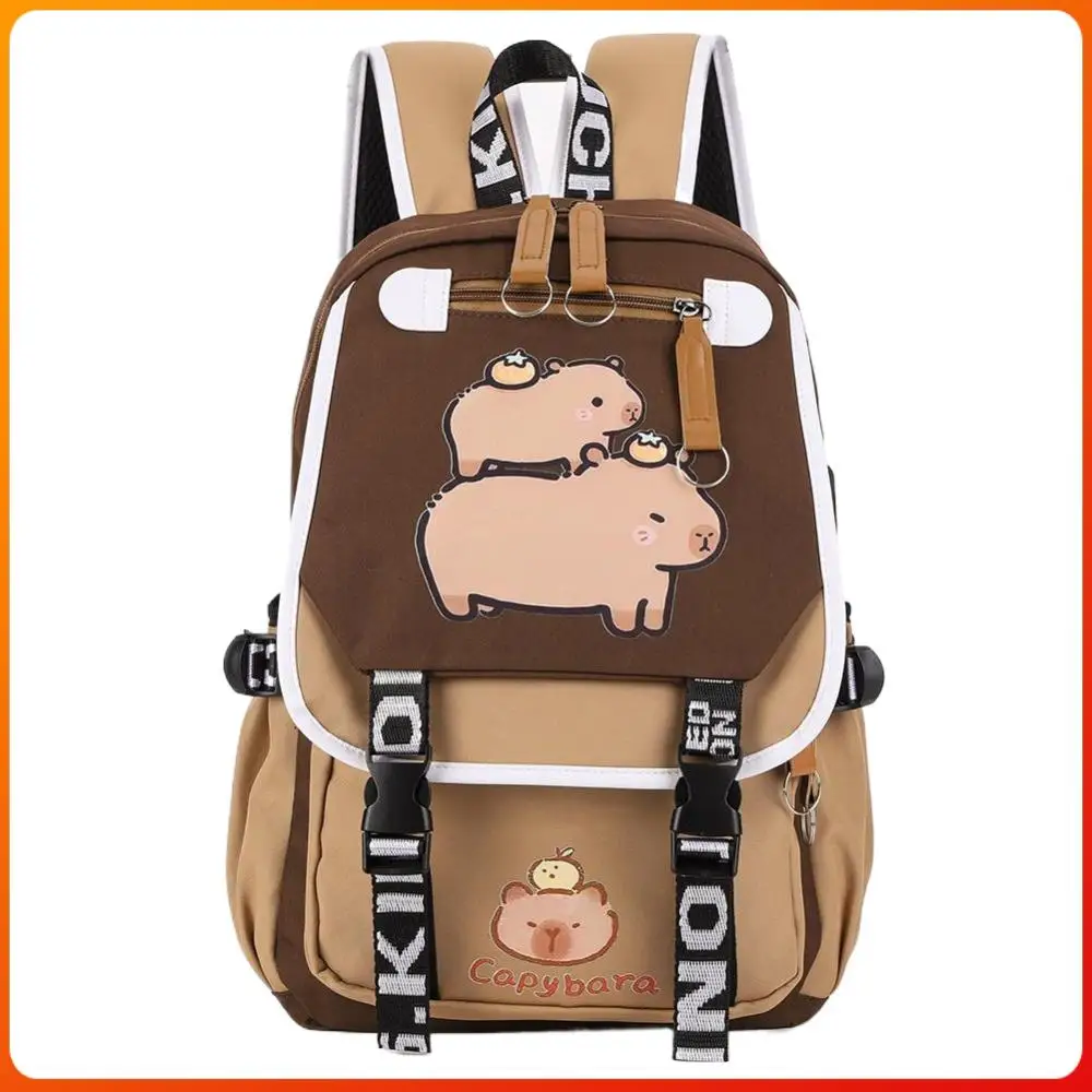 

Capybara Kawaii Schoolbag with Pencil Case Casual Bookbag Adjustable Strap Stylish Rucksack Shopping Work Backpack