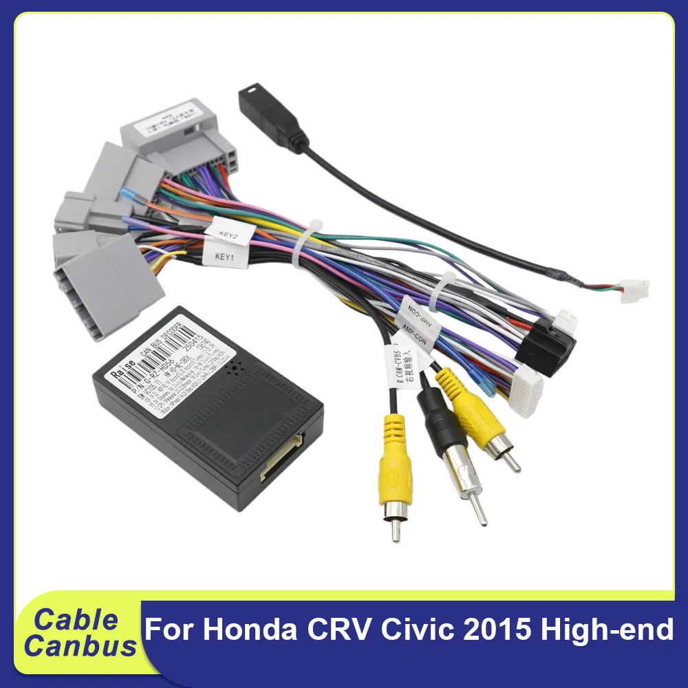 For Honda Civic CRV 2015 2.4L, 16Pin CANBUS Decoder Wiring Retain Steering Control Camera