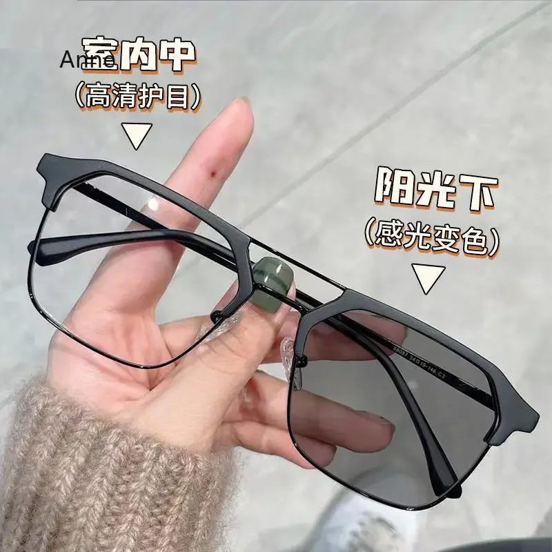 Outdoor Color Changing Photochromic Myopic Glasses Classic Minus Diopter Glasses for Men Women Square Short Sighted Eyewear