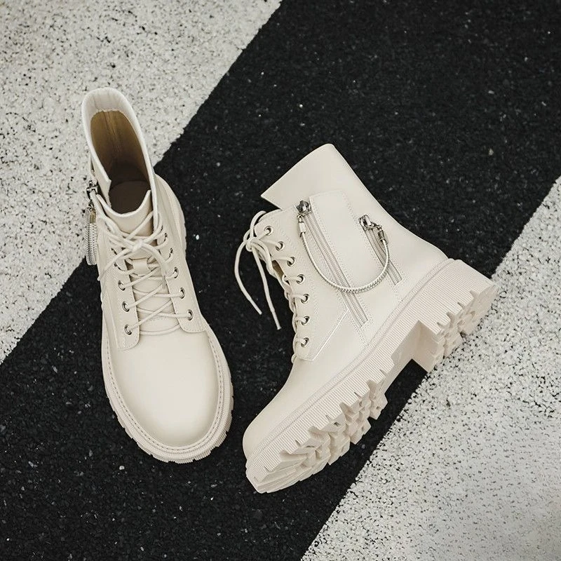 

Ankle Boots for Women Chunky Heel Zip Elegant With Low Heels Booties Plain Footwear Trend 2025 Comfortable Hot Woman Short Shoes