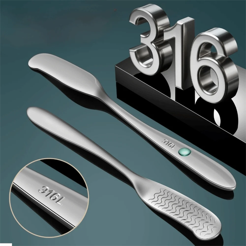 2pcs 316 Stainless Steel Dumpling Filling Spoon Non-slip Mirror Finish Bread Butter Spatula Rust-Proof Dumpling Filling Scoop
