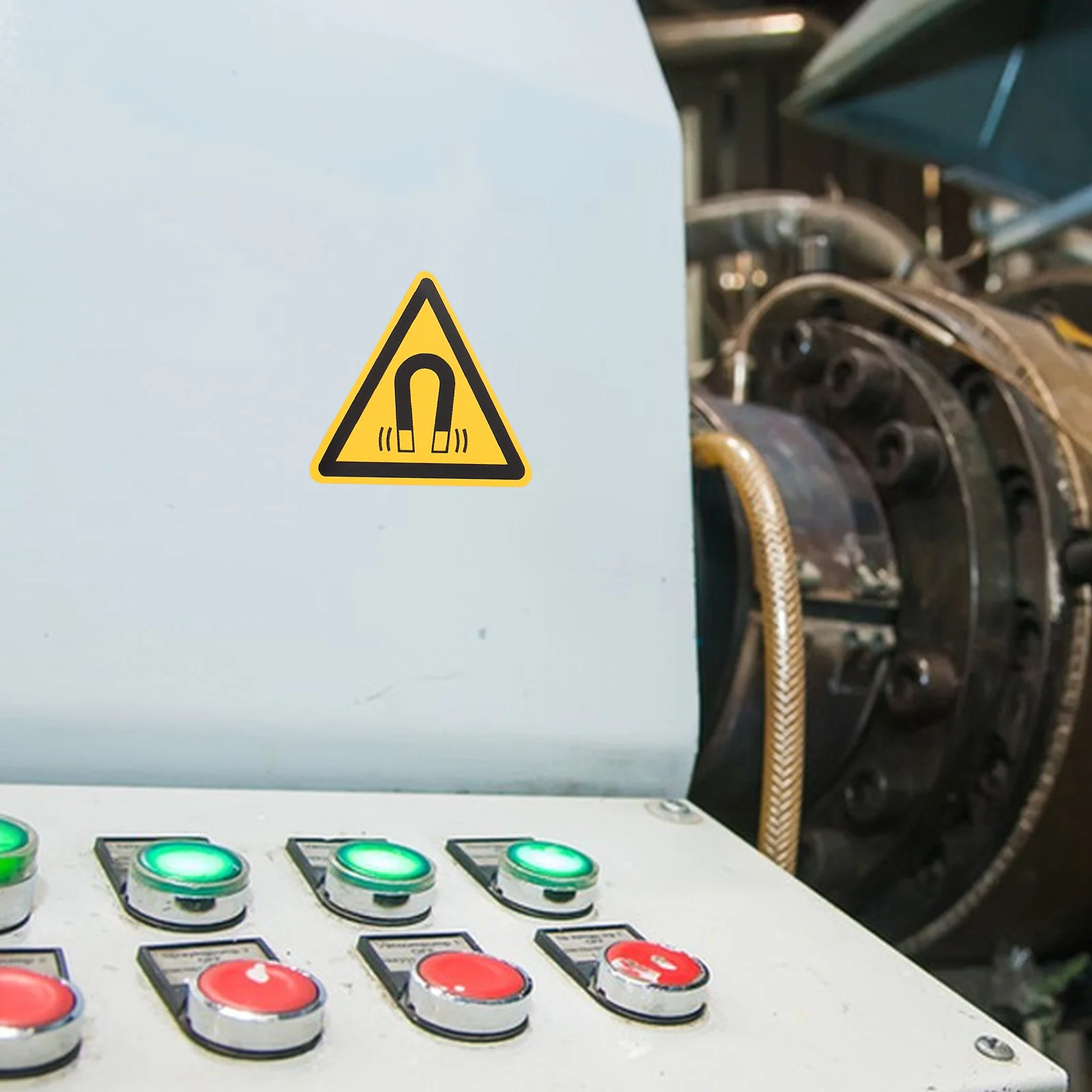 

10pcs Magnetic Field Identification Waterproof Adhesive Safety Warning Signs Stickers Labels for Workplace Equipment